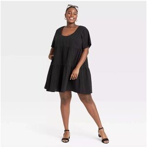 A New Day Short Sleeve Tiered Babydoll Dress